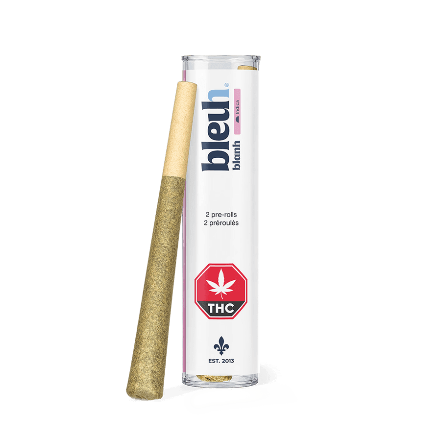 Blanh Indica tube of 2 pre-rolls of 1 g