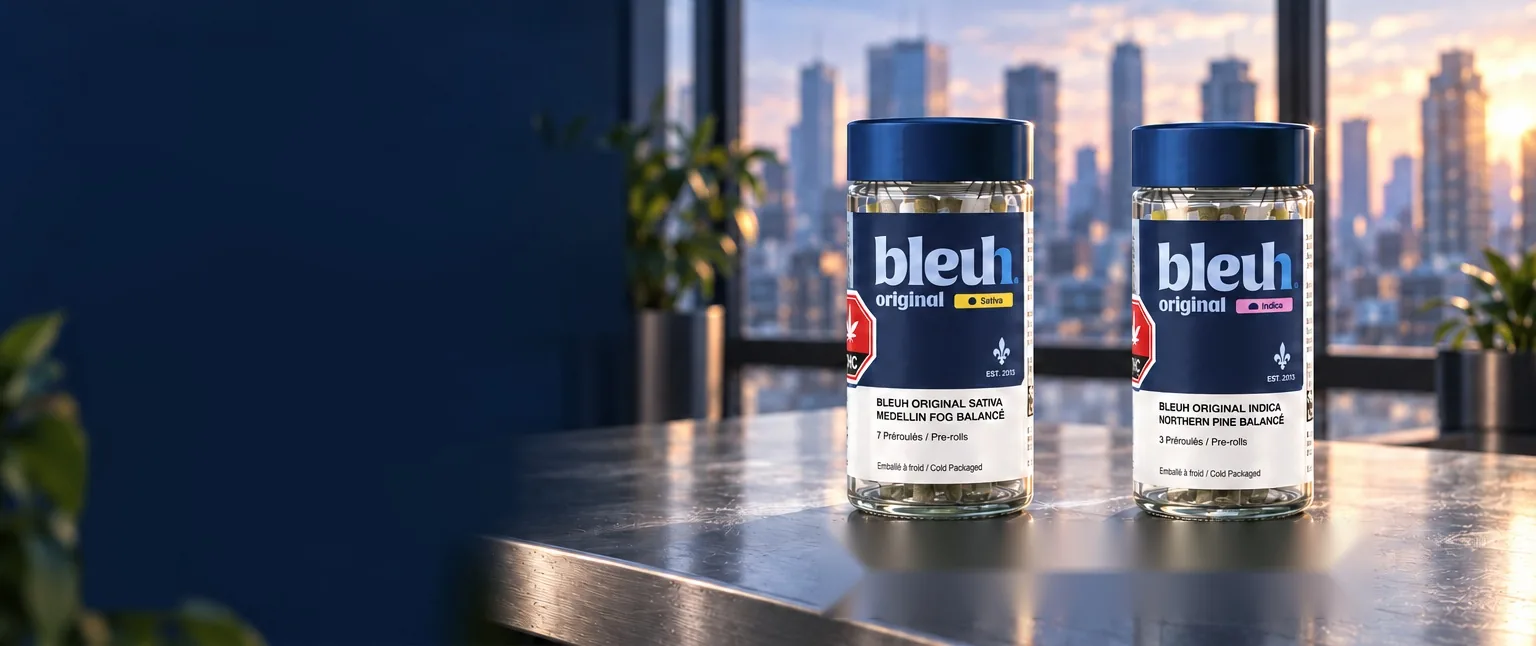 Bleuh Original Medellin Fog Balanced and Northern Pine Balanced jars